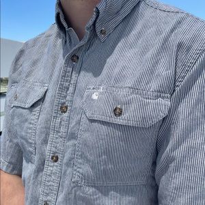 Carhartt Pinstripe Button Up Shirt size M